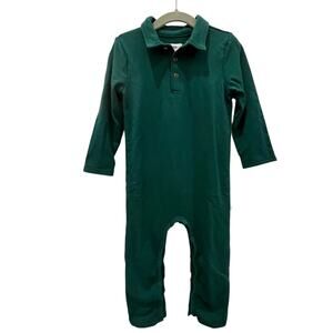 Little Sleepies Emerald Green Long Sleeve Romper Size 2T NWOT